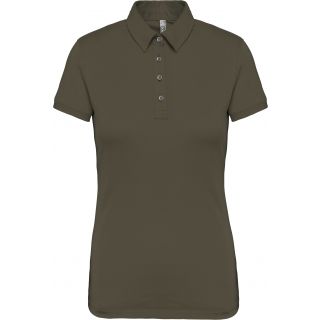 Polo jersey manches courtes femme Light khaki