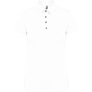 Polo jersey manches courtes femme White