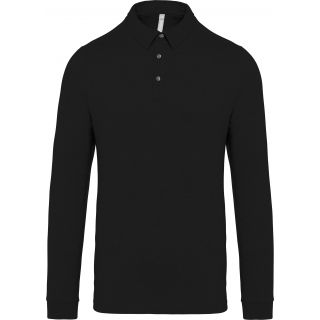 Polo homme manches longues jersey K264 - Black