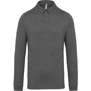 Polo homme manches longues jersey K264 - Grey Heather