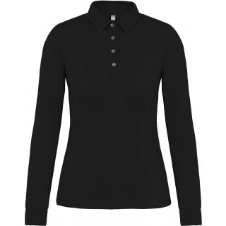 Polo femme manches longues jersey K265 - Black