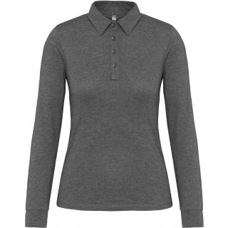 Polo femme manches longues jersey K265 - Grey Heather