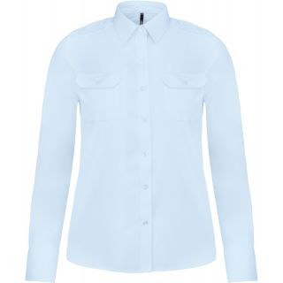 Chemise pilote manches longues femme Sky Blue