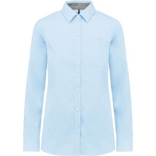 Chemise coton Nevada manches longues femme Sky Blue