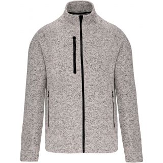 Veste zippée chinée homme Light Grey Mélange