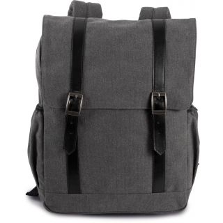 Sac à dos en toile à rabat Washed Dark Grey