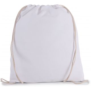 Petit sac à dos en coton bio avec cordelettes White
