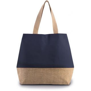 Sac shopping en toiles de coton & jute Patriot Blue / Natural