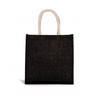 Sac style cabas en toile de jute KI0274 - Black / Silver