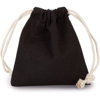 Sac coton à cordon 13 x 15 cm KI0748 - Black