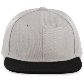 Casquette Snapback - 6 panneaux Light Grey / Black