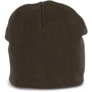 Bonnet tricoté en coton biologique KP542 - Dark Khaki