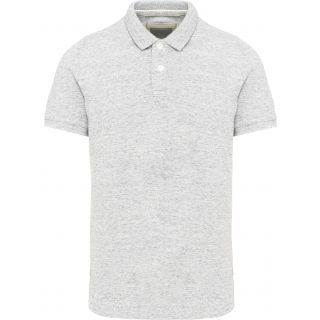 Polo vintage manches courtes homme Ash Heather