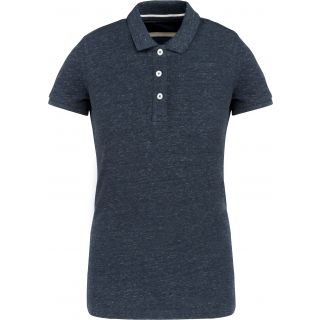 Polo vintage manches courtes femme Night Blue Heather