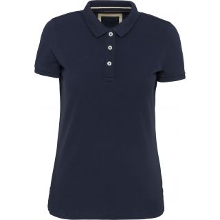 Polo vintage manches courtes femme Vintage Navy