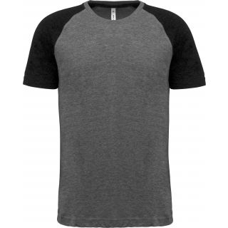 T-shirt manches courtes sport Triblend bicolore PA4010 - Grey Heather / Black Heather