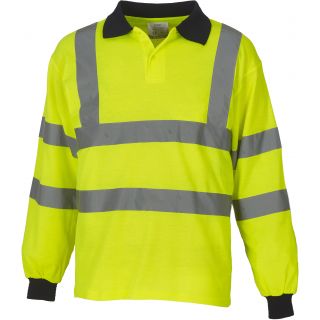 Polo manches longues haute visibilité YHVJ310 Hi Vis Yellow
