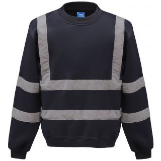 Sweat-shirt haute visibilité col rond Navy