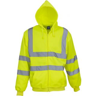 Sweat-shirt zippé capuche haute visibilité YHVK07 - Yellow