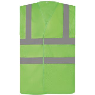 Gilet haute visibilité à maille ajourée recyclée Lime