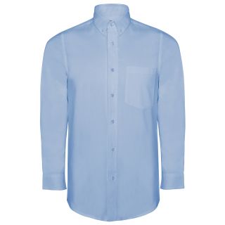 Chemise homme manches longues avec poche côté cœur OXFORD bleu ciel recto