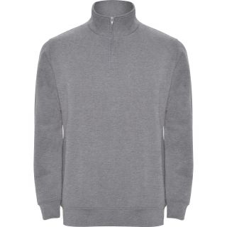 Sweat-shirt homme demi zip ANETO gris chiné