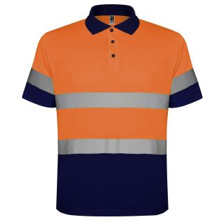 Polo haute visibilité manches courtes POLARIS marine/orange fluo