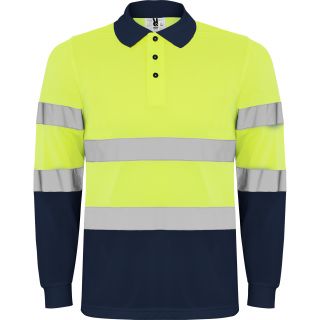 Polo haute visibilité manches longues POLARIS L/S marine/jaune fluo