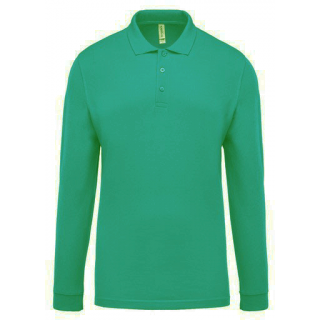 Polo homme piqué manches longues K256 - Kelly Green