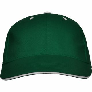 Casquette 6 panneaux PANEL vert bouteille de face