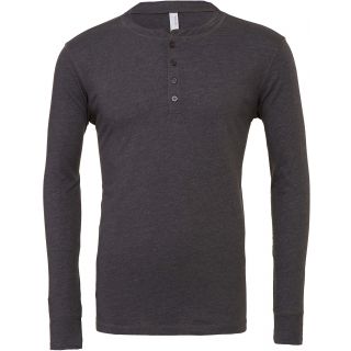 T-shirt homme manches longues col boutonné BE3150 - Dark Grey Heather
