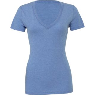 T-shirt femme triblend col V BE8435 - Blue Triblend