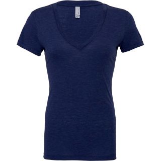 T-shirt femme triblend col V BE8435 - Navy Triblend