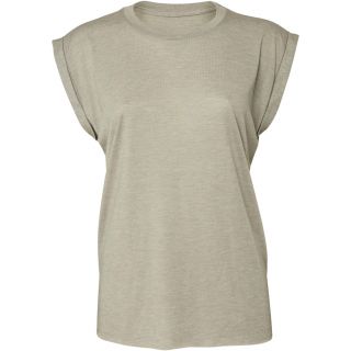 T-shirt femme Flowy à manches roulottées BE8804 - Heather Stone