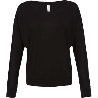T-shirt femme flowy dolman manches longues BE8850 - Black