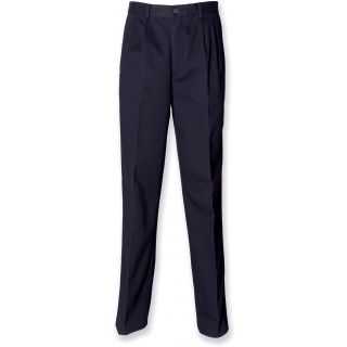 Pantalon homme chino à pinces H600 - Navy