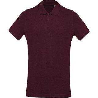 Polo homme bio piqué manches courtes K209 - Wine Heather