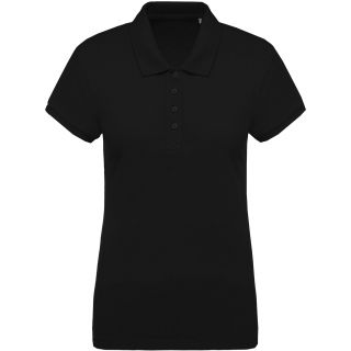 Polo femme bio piqué manches courtes K210 - Black