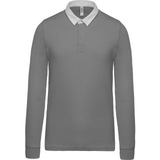 Polo rugby K213 - Light Grey / White