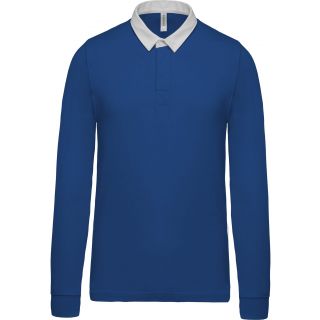 Polo rugby K213 - Light Royal Blue / White
