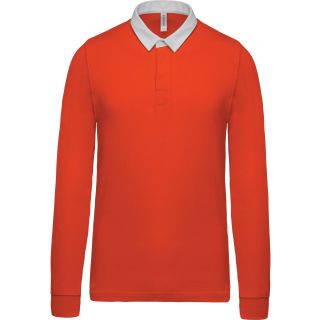 Polo rugby K213 - Orange / White