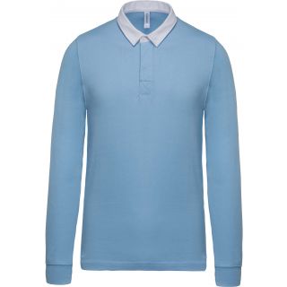 Polo rugby K213 - Sky Blue / White