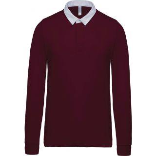 Polo rugby K213 - Wine / White