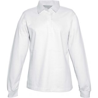 Polo femme rugby uni col blanc K218 - White
