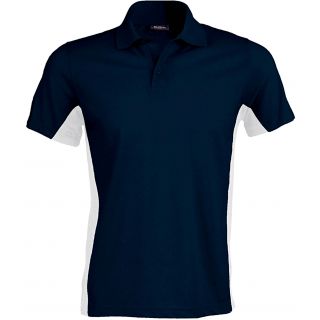Polo bicolore manches courtes Flag K232 - Navy / White