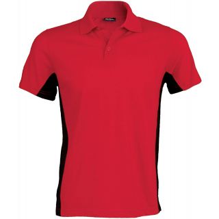 Polo bicolore manches courtes Flag K232 - Red / Black