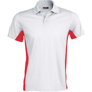 Polo bicolore manches courtes Flag K232 - White / Red