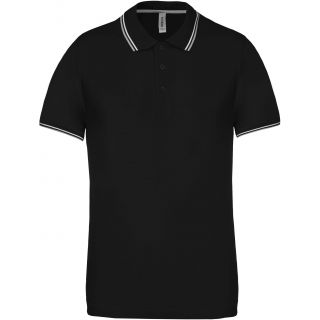 Polo manches courtes avec liserés contrastés K250 - Black / Light Grey / White
