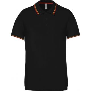 Polo manches courtes avec liserés contrastés K250 - Black / Red / Yellow