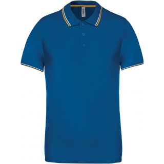 Polo manches courtes avec liserés contrastés K250 - Light Royal Blue / Yellow / White
